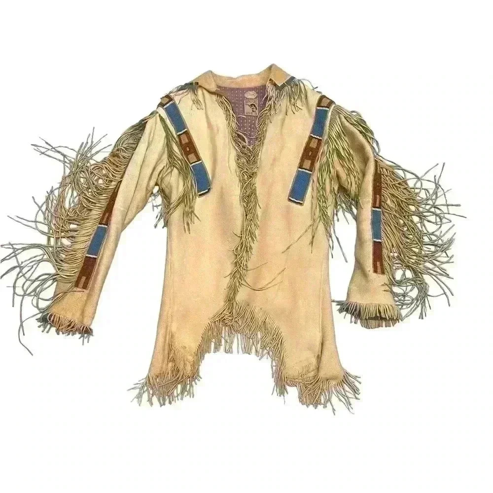 Vintage Buffalo Girls Santa Fe  Suede Fringe Beaded Jacket